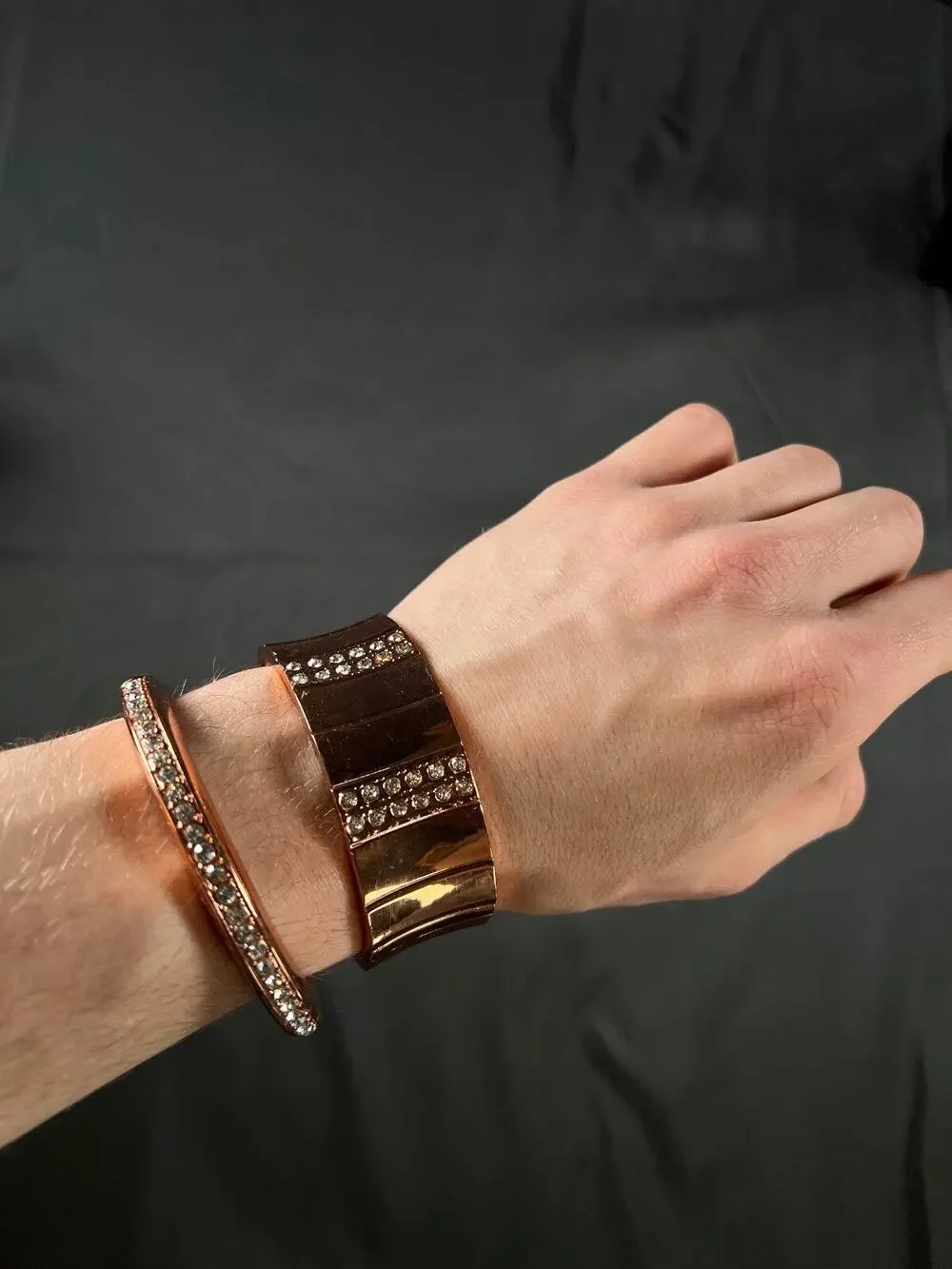 2X DILLARD'S womens jewelry bracelet fashion bronze tone